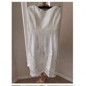 charlotte Russe white sweetheart strapless mini dress with lace small